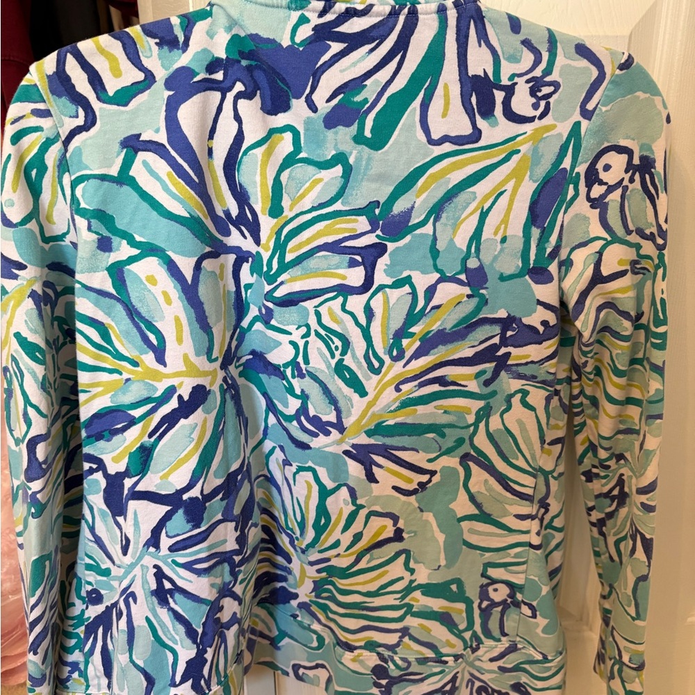 Lilly Pulitzer Zip-Up Popover in Aqua, Teal & Green - Picture 5 of 8